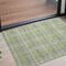 Edge Collections - 3' x 5' - Green - Washable Non-Skid Plaid Area Rug for Indoor and Outdoor Use - 1 Piece
